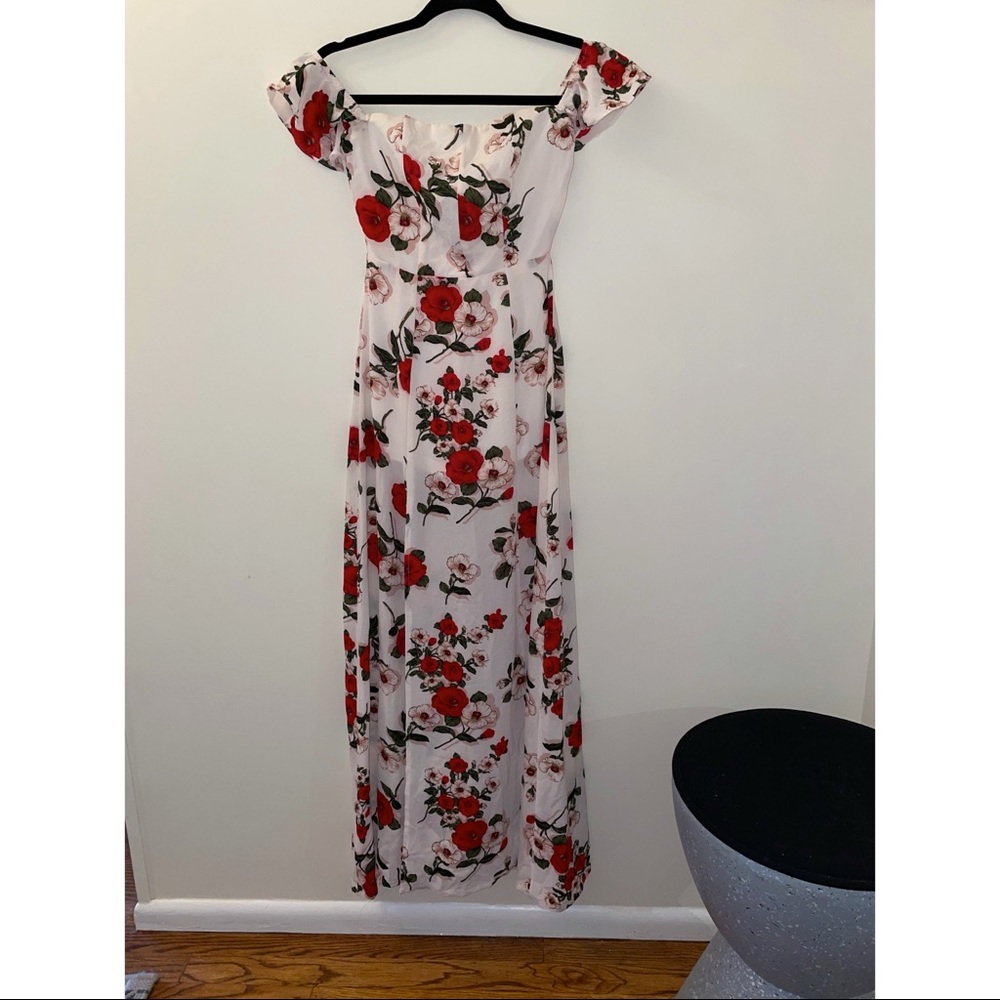 Fashion nova garden dress- red rose